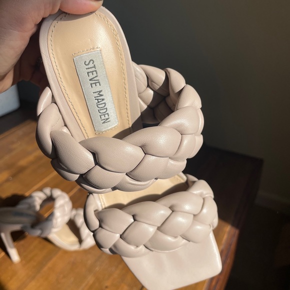 Steve Madden Kenley Taupe Braided Heels - Picture 5 of 6